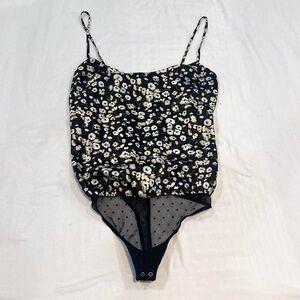 Abercrombie & Fitch Black Floral Bodysuit